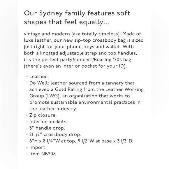 NWT Madewell Sydney Crossbody Zip Top Bag - Picture 7 of 16